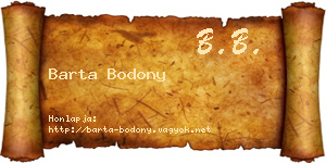 Barta Bodony névjegykártya